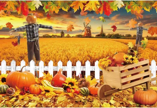 Miniatura 20 de Telón de fondo de otoño de 5 x 3 pies para sesión de fotos, tablero de madera de otoño para fotografía, decoración de pared de Acción de Gracias