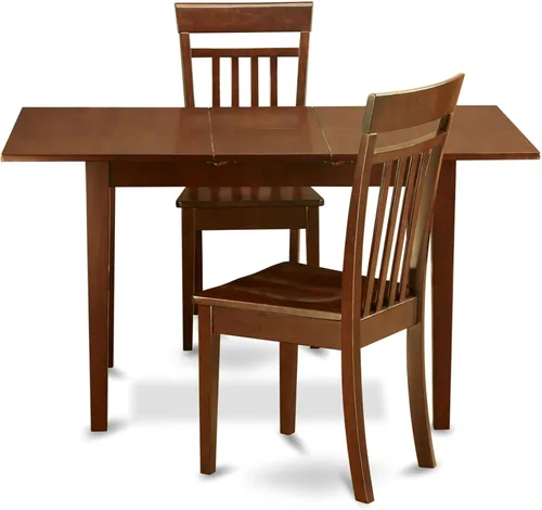 Miniatura 14 de East West Furniture NOCA7-MAH-LC - Juego de mesa de comedor moderno de 7 piezas que consta de una mesa rectangular de madera con hoja de mariposa