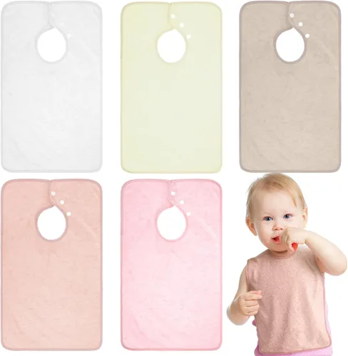 Miniatura 15 de Hercicy Baberos de cobertura completa con capucha para bebés y niños pequeños de felpa con botón de presión para niños de 0 a 4 años, unisex