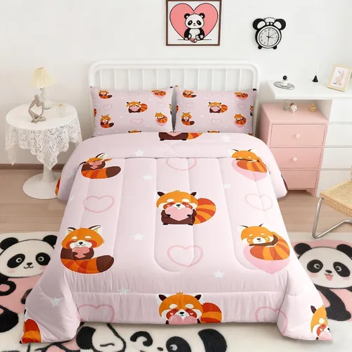 Miniatura 13 de Juego de edredón lindo de perro y gato, tamaño matrimonial, juego de ropa de cama colorido con estampado de patas de cachorro, 3 piezas para niños