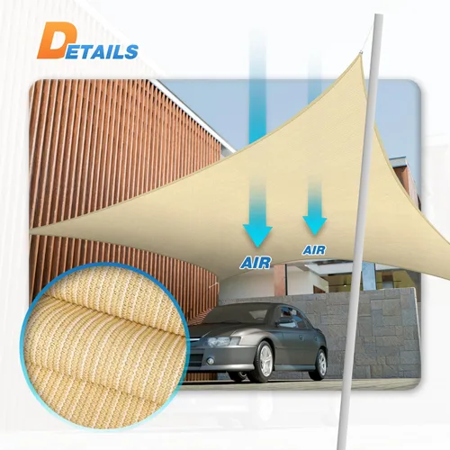 Miniatura 5 de Tang Sunshades Depot - Toldo cuadrado permeable (6.35 oz/m²), color beige, azul, marrón, amarillo, verde oscuro, beige a rayas y blanco a rayas