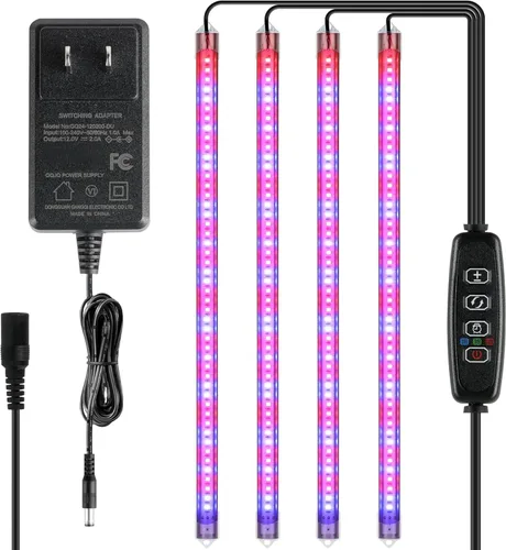 Miniatura 10 de iPower Luz LED de crecimiento con espectro completo para plantas de interior, cuello de cisne ajustable, 5 niveles regulables, 3 modos de Blanco