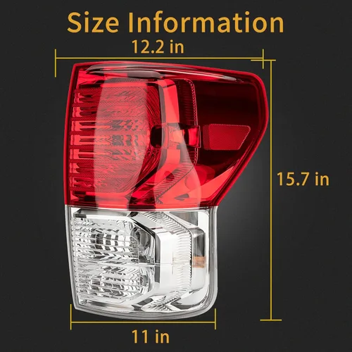 Miniatura 3 de Ensamble de luz trasera compatible con lámparas de freno traseras del lado del pasajero derecho para Toyota Tundra 2010-2013. Arnés de cableado Lado