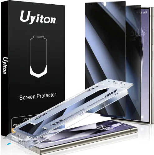 Miniatura 10 de Uyiton UnBreak-Glass - Protector de pantalla de privacidad para Samsung Galaxy S25 Ultra, soporte ultrasónico de huellas dactilares, marco de Negro