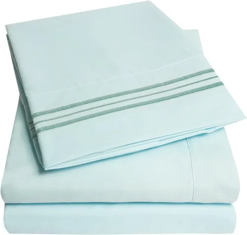Miniatura 4 de El hilo Store Company 100% algodón egipcio 800 hilos 4 Piece Hoja Sets – (1 hoja plana, 1 sábana bajera ajustable y 2 fundas de almohada)