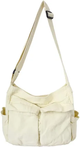 Miniatura 10 de GAXOS Bolso bandolera estético para la escuela, estilo vintage, de lona negra, para mujer, bolso de hombro para laptop