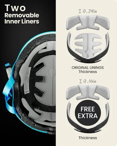 Miniatura 3 de OutdoorMaster - Casco de patineta y ciclismo, dos forros extraíbles, ventilación, para varios deportes, scooter, patinaje en línea, patinaje