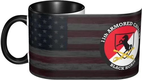 Miniatura 4 de 11th Armored Cavalry Regiment - Taza de café divertida de cerámica, tazas de té de viaje, bebidas para el trabajo, oficina en casa