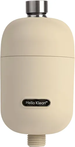 Hello Klean Filtro de ducha en color beige – Filtra metales no deseados, cloro e impurezas que se encuentran en el agua de la ducha – Mejora la