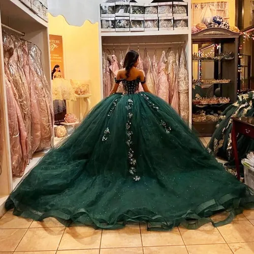 Miniatura 2 de Zhangyo V cuello dulce 16 vestidos de quinceañera vestido de bola hinchado fuera del hombro vestido de 15 años tul vestido de fiesta CXL050