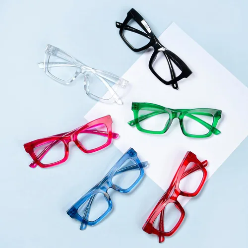 Miniatura 2 de Gafas de lectura sin tornillos, bisagras de resorte sin tornillos, paquete de 6 lectores para mujer (+0.00)