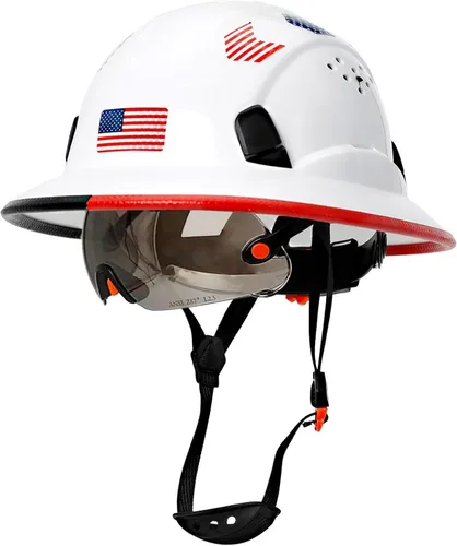 Miniatura 13 de Cascos De Construcción de ala completa Cascos de seguridad aprobados por OSHA con visera transparente - Casco de seguridad de construcción ventilado
