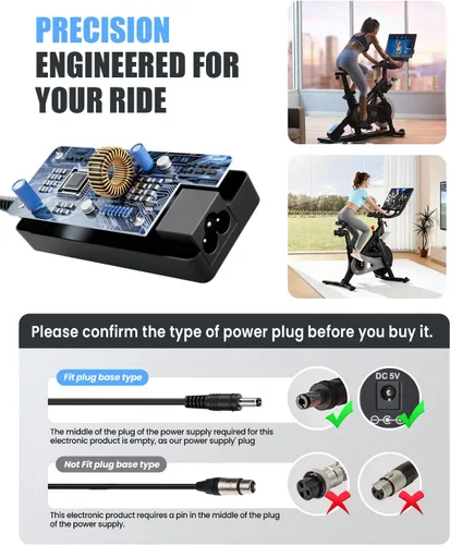 Miniatura 5 de Adaptador de corriente de cargador de 12V 4.17A compatible con consola de bicicleta estática Peloton PLTN-RB1VO, RB1V1, RB1VQ, cable de alimentación