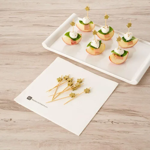 Miniatura 6 de Restaurantware Pinchos de comida de 3.5 pulgadas, 1000 palitos de canapé con estrella dorada, resistentes, desechables, de madera de bambú