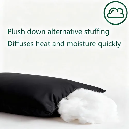 Miniatura 4 de Juego de 2 almohadas de cama planas ultra delgadas tamaño estándar, extra suaves, alternativas a las almohadas de plumas, para dormir de estómago