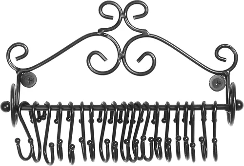 Miniatura 3 de Estante Montado en la pared diseño de espirales de metal negros de almacenamiento de cosméticos c/20 Collares para colgar – MyGift