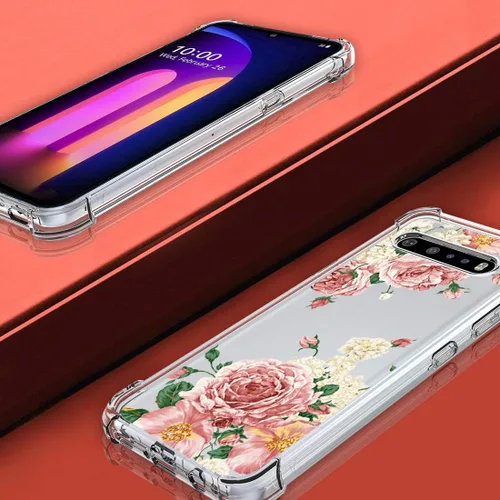 Miniatura 4 de Osophter Funda para LG V60 ThinQ, funda para LG V60, transparente, esquinas reforzadas de poliuretano termoplástico (TPU), absorción de golpes