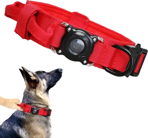 Miniatura 33 de Collar táctico para perro, ajustable, militar, de nailon, con asa de control y hebilla de metal resistente para perros medianos y grandes (negro, S)