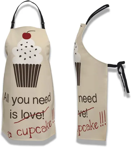 Miniatura 6 de Delantal de hornear para hombres, All You Need Is a Cupcake Craft Delantales para mujeres para cocina, cocina, restaurante, barbacoa, pintura