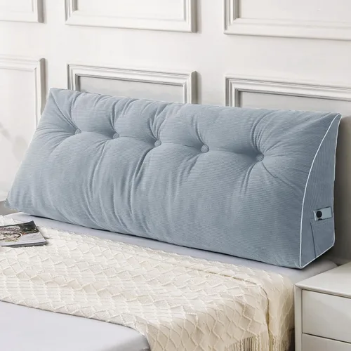 Miniatura 46 de Sasttie - Almohada de cabecero completa, almohada de cuña para cabecero para sentarse en la cama, cojín triangular de apoyo para la espalda