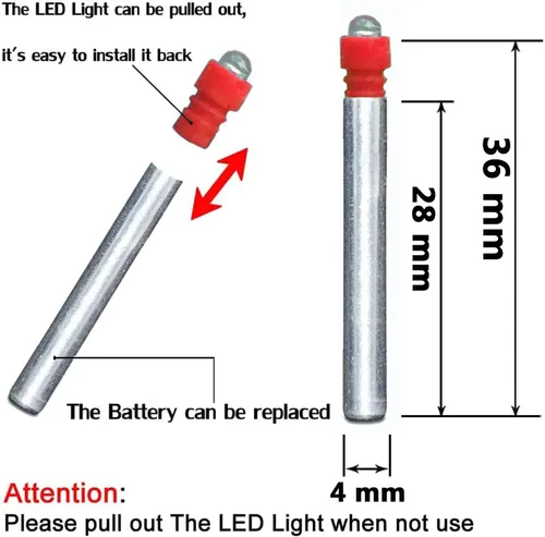 6.2/GT - Batería de repuesto de luz LED de alta capacidad para señuelos de pesca, bobbers, flechas, flotadores de pesca, luces de poste, Rojo