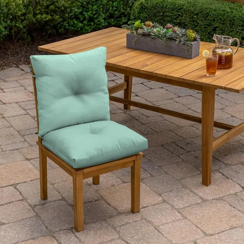 Miniatura 2 de Arden Selections Cojín de Silla de Comedor Exterior de Felpa Moderna con Mechones y Relleno Blowfill, 21 x 40 pulgadas, Repelente al Agua