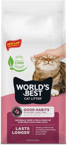 LA MEJOR ARENA PARA GATOS DEL MUNDO Arena Good Habits para atraer gatos | Atrayente natural a base de plantas | Arena de maíz para gatos múltiples,
