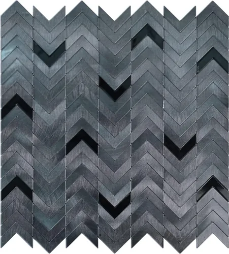 Miniatura 8 de Azulejo de espiga gris para salpicaduras de pelar y pegar, superficie de metal cepillado de aluminio autoadhesivo para azulejos de pared