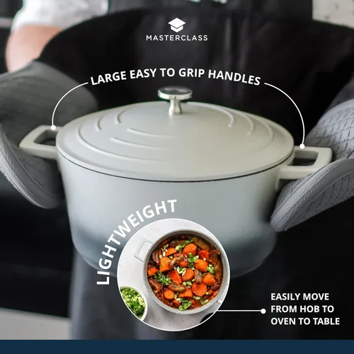 Miniatura 7 de MasterClass - Cazuela de aluminio fundido para crema, 11.0 in, 5 litros, caja de regalo