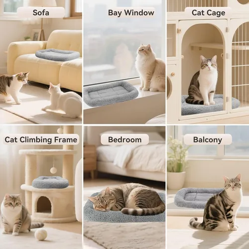 Miniatura 7 de Cama de algodón LESYPET para perros pequeños, lavable , gris