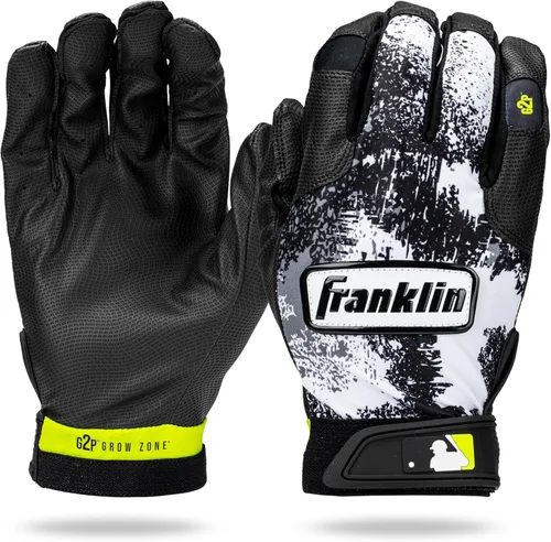 Franklin Sports MLB - Guantes de bateo de teeball para jóvenes, flexibles y profesionales, guantes de béisbol + sóftbol para niños y niñas