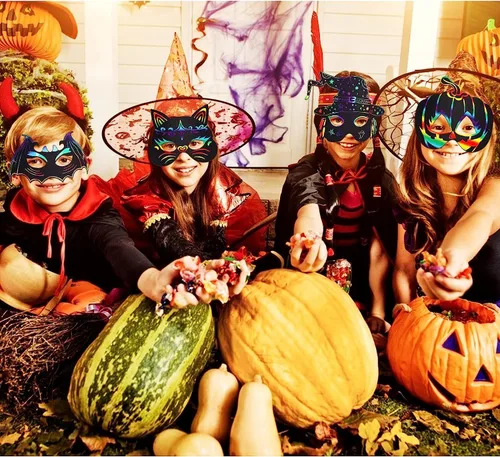 Miniatura 7 de Max Fun 36 máscaras de Halloween para arañar, kit de manualidades para niños, cumpleaños, cosplay, decoración de aula, papel mágico para rascar