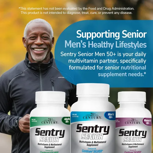 Miniatura 8 de 21st Century Sentry Senior Men 50Plus Tabletas, color blanco, sin perfume, 100