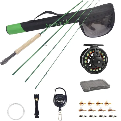 Miniatura 7 de Aventik Fly Fishing Riverbend Series Caña de pesca con mosca IM8 en grafito, varillas 0/1/2/3/4/5/6/7/8 wt, caña ligera de pesca con mosca de acción