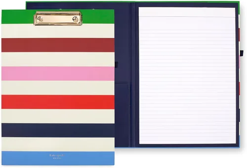 Miniatura 13 de Kate Spade New York - Portapapeles de tapa dura con estampado de leopardo A4 con clip de bajo perfil, padfolio profesional incluye bloc de notas