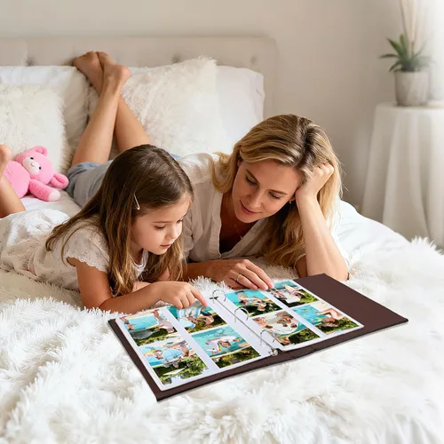 Miniatura 8 de Paquete de 30 páginas de repuesto para álbumes de fotos de 3.5 x 5 pulgadas para carpeta de 3 anillos, fundas de fotos ultra transparentes