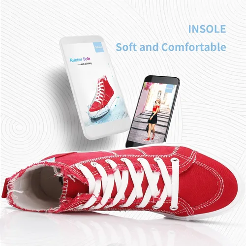Miniatura 50 de Obtaom Zapatos de lona de alta calidad para mujer/hombre para jugar a media pantorrilla, zapatillas de deporte de moda casuales con cordones de alta