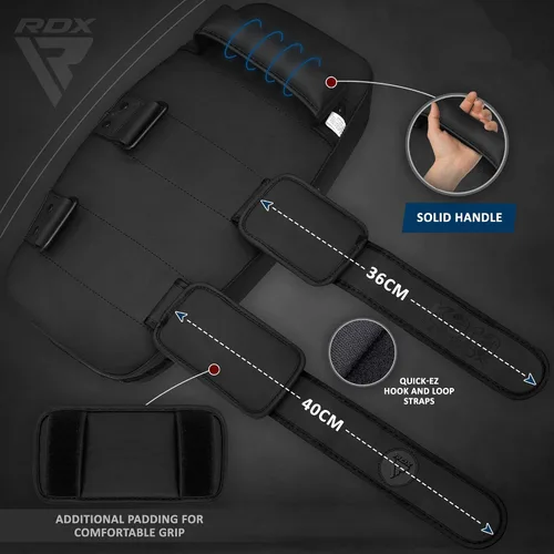 Miniatura 4 de RDX Almohadillas Tailandesas Curvas Kickboxing Muay Thai con Mango de Agarre Sólido, Cuero de Piel Maya KARA Escudo de Golpes para Rodillas, Codos