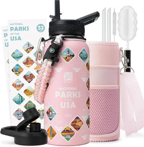 Miniatura 47 de DYSANKY Botella de agua aislada de 32 onzas, metal al vacío de acero inoxidable grueso, jarra de agua deportiva portátil para gimnasio y senderismo