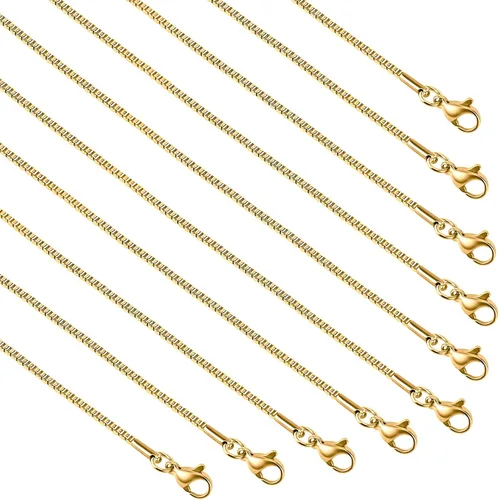 Miniatura 10 de UMAOKANG Cadena de joyería para hacer joyas, cadenas de acero inoxidable chapadas en oro, suministros para hacer joyas a granel, Acero inoxidable