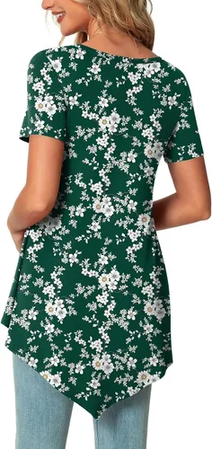 Miniatura 3 de POPYOUNG Blusa casual de verano para mujer, de manga corta, para primavera