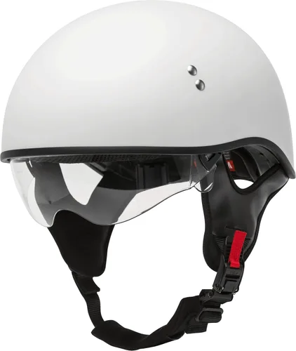 Miniatura 4 de GMAX HH-65 Naked Half Helmet (blanco, mediano) - Aprobado por FMVSS 218