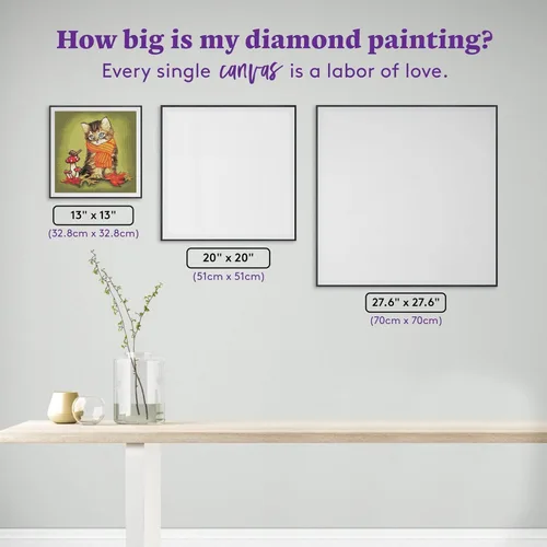Miniatura 4 de DIAMOND ART CLUB Making Friends - Kit de pintura de diamantes de gatito, manualidades divertidas para adultos, lienzo de arte redondo de diamante