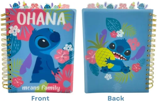 Miniatura 8 de Cuaderno de Disney Stitch con pestañas "Ohana", encuadernado en espiral, 144 páginas a rayas, 20 x 18 cm, Azul