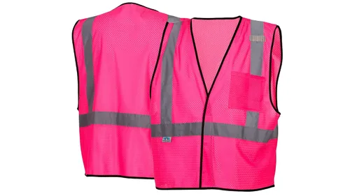 Miniatura 5 de Pyramex RV12 Series Hi-Vis - Chaleco de seguridad reflectante para el trabajo, rojo, pequeño/mediano