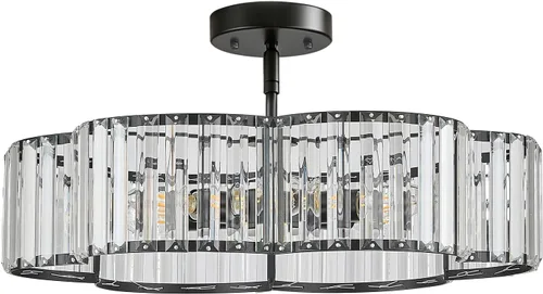 Miniatura 24 de Candelabro pequeño de cristal dorado, lámpara moderna de 3 luces para comedor sobre la mesa, accesorio de iluminación redondo para pasillo