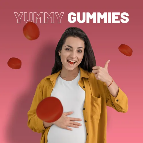 Miniatura 5 de Gomitas de cuidado prenatal 60 veganas Deliciosas gomitas con vitaminas prenatales esenciales y minerales 400 mcg de ácido fólico Vitaminas
