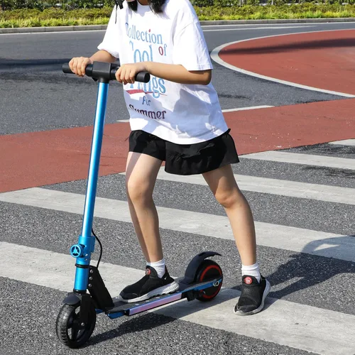 Miniatura 4 de Classic Foldable Electric Scooter for Kids, Bright Front Lights, Shining Pedal Lights, LED Display, Dual Brakes 150W Motor Kids Electric Scooter
