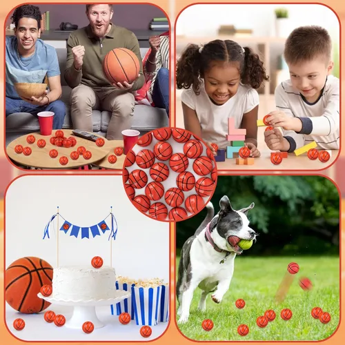 Miniatura 5 de 24 piezas de pelotas de básquetbol rebotadoras para niños, pelotas de goma de 32 mm de rebote deportivo a granel para recuerdos de fiesta, rellenos