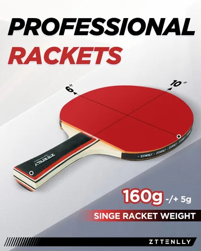 Miniatura 7 de Paletas de ping pong con pelotas y estuche de almacenamiento, mejor control y goma invertida pegajosa, juego de palas de tenis de mesa
